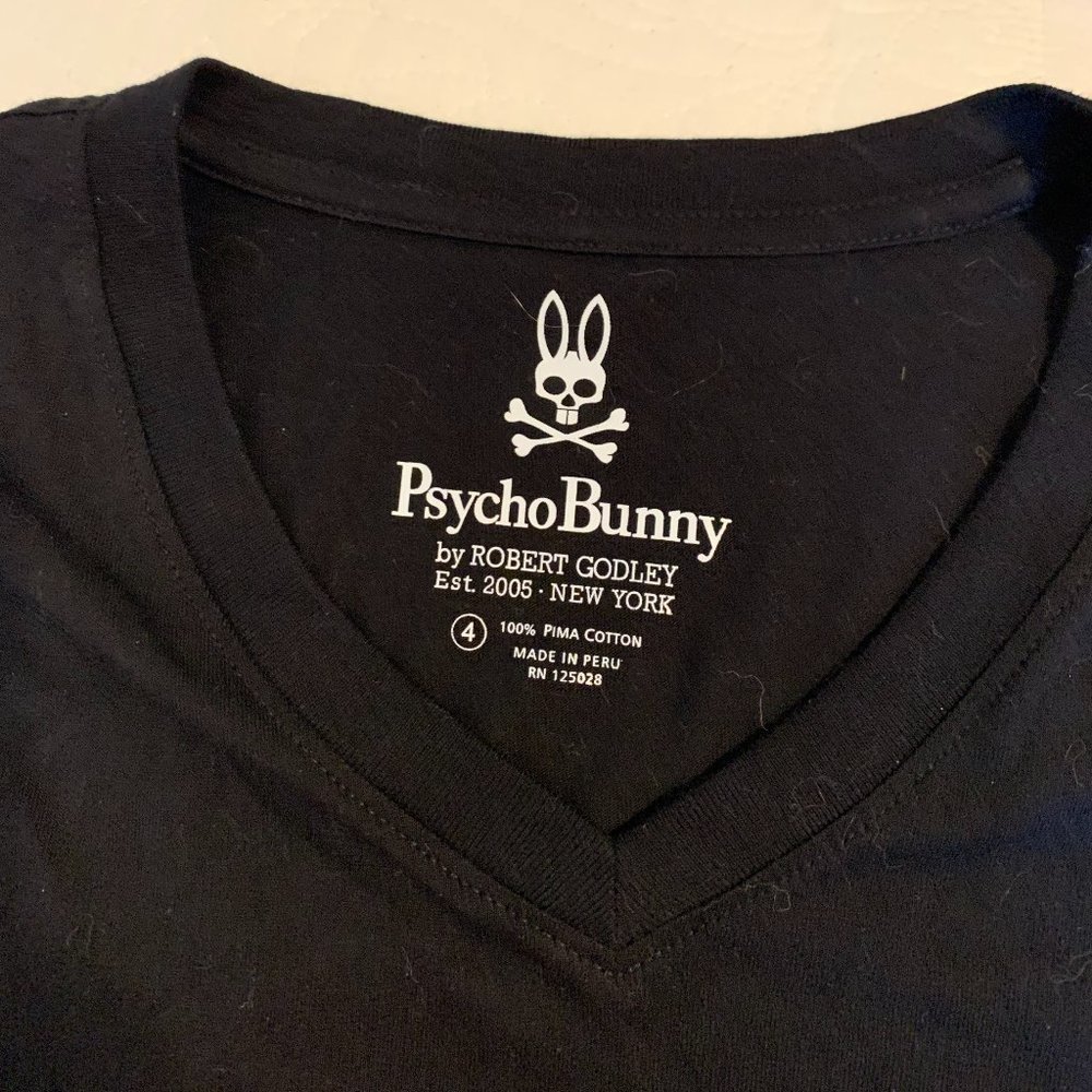 Psycho Bunny V Neck T Shirt Black